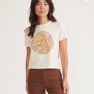 Re-Spun Crop Graphic Tee in Natural